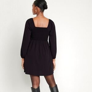 Old Navy Black Smocked Puff Sleeve Dress xxl